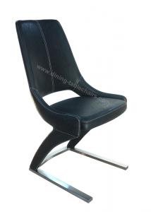 China Black PU Dining Chairs , Unique Dining Chairs Ergonomical Design Low Moving Noise on sale