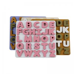 China Custom logo Silicone educational toys alphabate 26 letters silicone Puzzle BPA Free Eco Friendly For children wholesale
