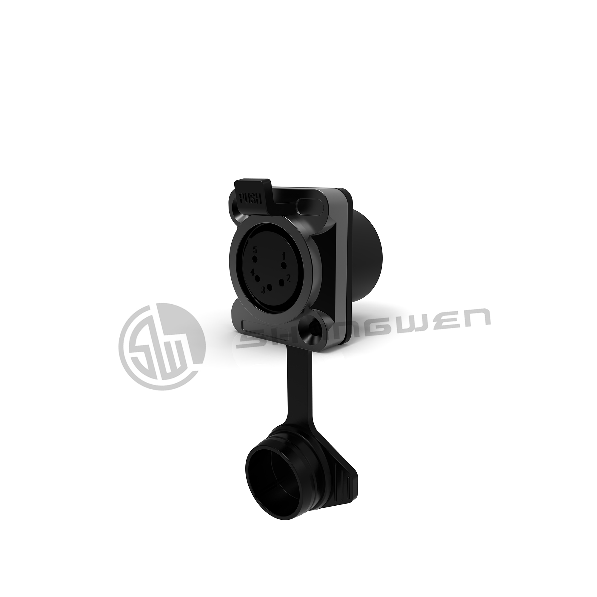 XLR Audio Power Waterproof Socket Connector 5 Pin Microphone IP65