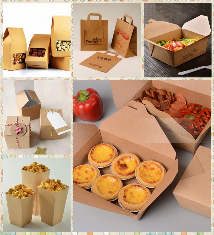 90g - 450g Wood Pulp Food Brown Kraft Paper Roll For Making Food Box