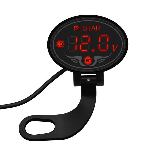 ODM Waterproof Motorcycle Voltmeter , 5.3*4*1cm 12v Digital Voltmeter