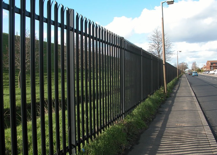 Steel Powder Coated Palisade Fencing , 3mm 7 Ft High Fence Panels