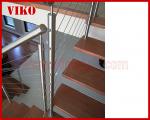 Steel Cable Stair VK64SC Tread American OakAluminum Baluster Glass Handrail 304