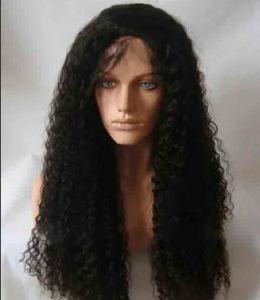 China Black Long Natural Wave 18 remy human hair full lace wigs Tangle Free wholesale
