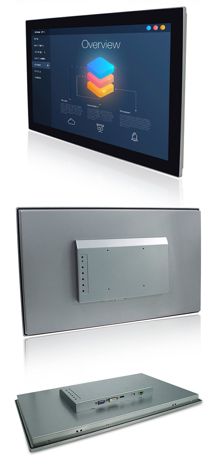 Front Ip65 Touch Screen Monitor , Rugged 21.5In Industrial Display Screen