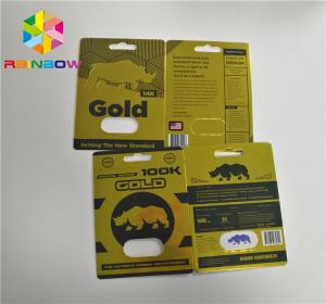 China Gold Rhino 100k Male Sexual Performance Enhancement Pills Bottle 3d Effect Hologram Cards wholesale