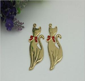 China Fashion ladies shoes accessories zinc alloy gold fox pattern metal lable tag with drip glue wholesale