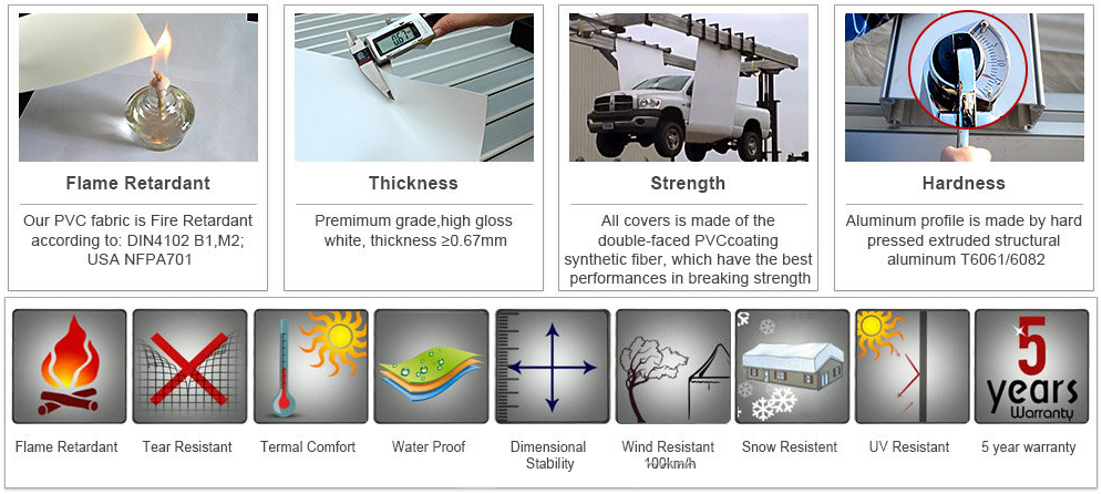 Heat Treated Steel Structure Workshop PTFE PVDF PVC Coated Finish