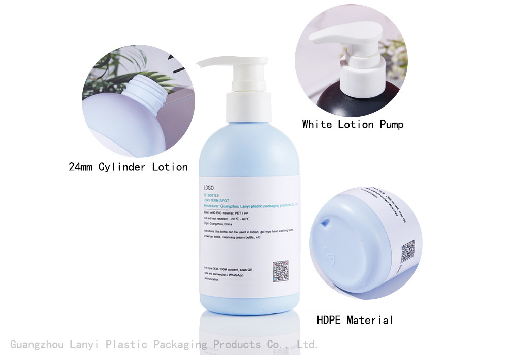 Blue Cylinder 230ml 250ml Hotel HDPE Hand Gel Bottle