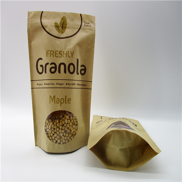 Oval Shaped Customized Paper Bags / Rice Protein Powder Packaging Pouch