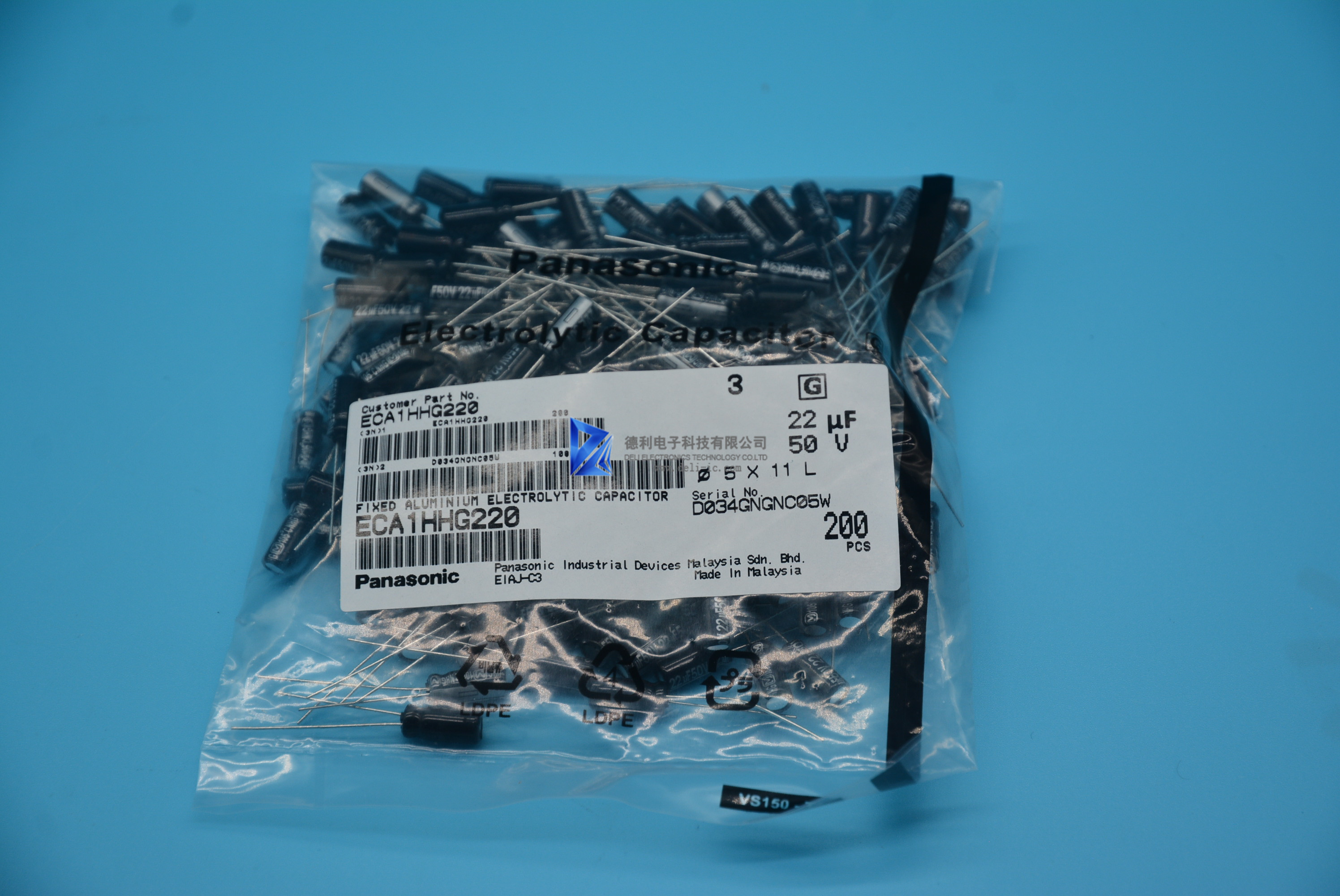 50V 22UF 5X11 Electrolytic DIP Capacitors NHG ECA1HHG220