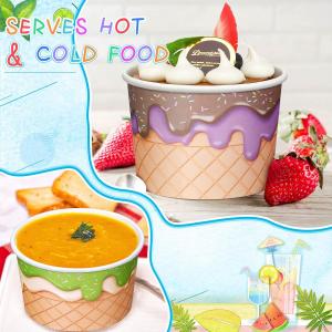 China 8 Oz Ice Cream Cups Summer Snack Cups Ice Cream Party Paper Cup Disposable Ice Cream Bowls Paper Snack Bowls wholesale