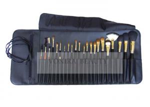 China 22Pcs Professional Makeup Brush Set Elegant Blue Roll Pouch With Belt Strap Closure wholesale