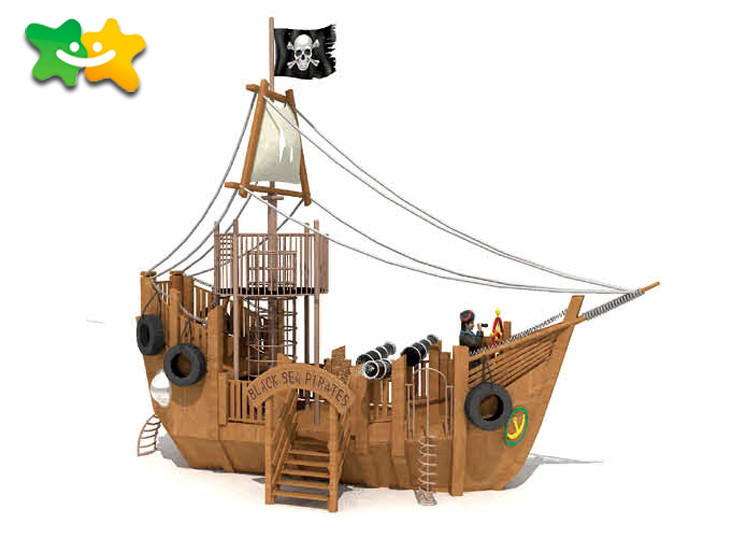 Professional CAD Wooden Playground Slide Popular Galvanized Pipe