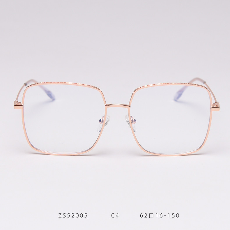 Silver Alloy Square Big Frame Glasses Men Women Unisex Decoration Transparent Frame Glasses