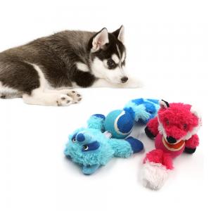 China Squeaky Plush Dog Toy Fox Raccoon Bite resistant Durable Dog Interactive Molar Toys wholesale