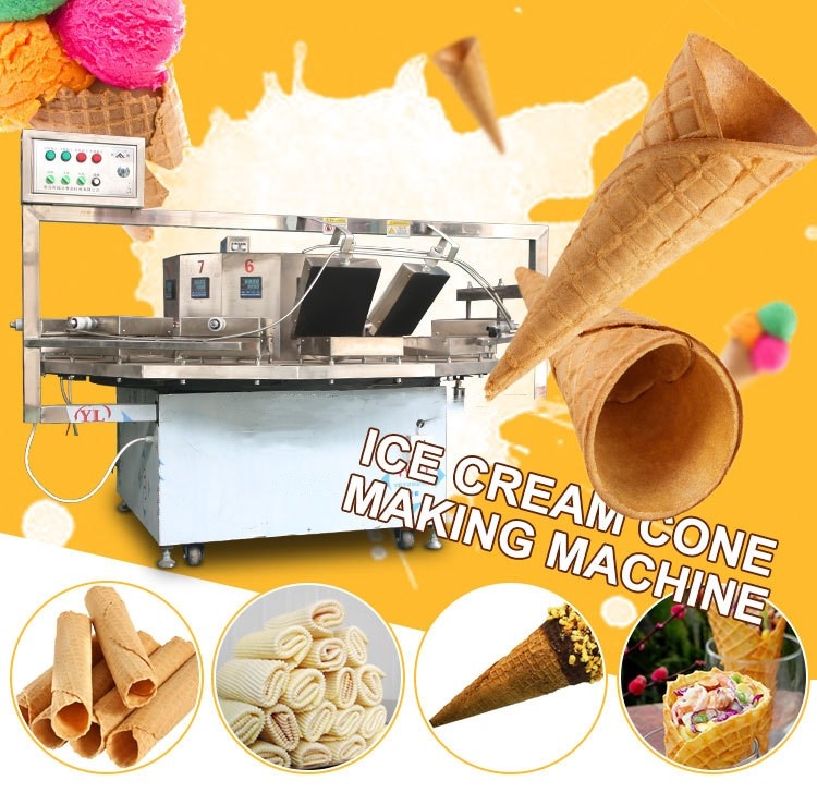 Full Automatic Making Ice Cream Waffle Cone Maker Small Roll Machine 15kw