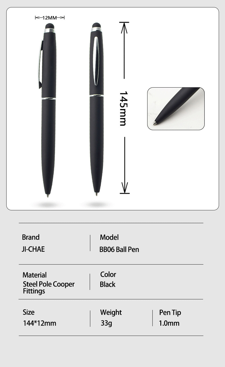 Metal Soft Touch Feeling Ballpoint Pen 1.0mm Multi Color Touch Screen Ball Pen