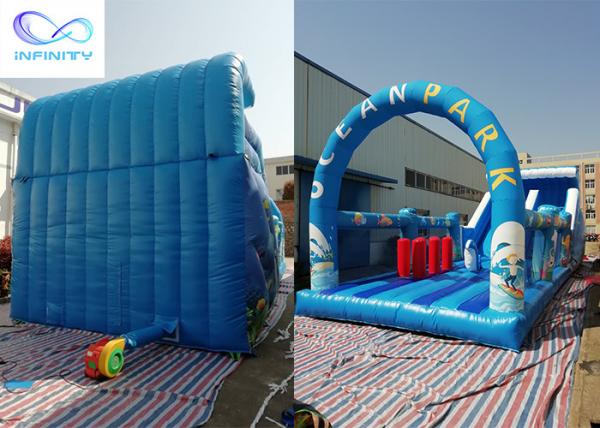 Giant outdoor Inflatable ocean park water slide with bounce house for rental or party