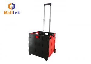 China Collapsible Rubber Wheeled Shopping Trolley With Telescopic Aluminium Handle wholesale