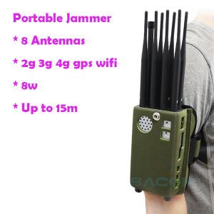 China 8000mAH 8 Antennas Handheld GPS Signal Jammer 2G 3G 4G Signal Jammer wholesale