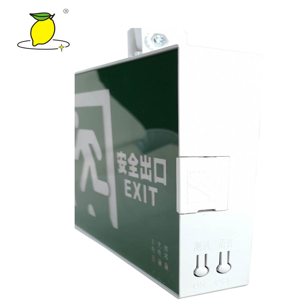 Professional Twin Spot Emergency Light , Green Fire Exit Light Sign