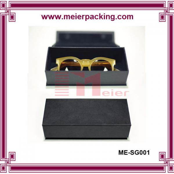 Quality Custom made black cardboard paper plain sun glass box with magent closure for sale
