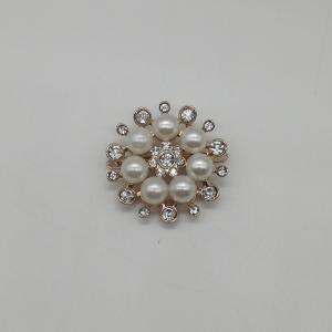 Pearl Flower Shoe Brooch Accessories , Zinc Alloy Small Shoe Clips Fashionable