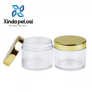 China 30ml 1 Oz Plastic Cosmetic Jars With Lids Gold  Empty Containers Biodegradable on sale