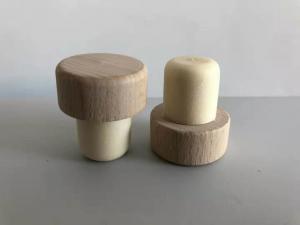 China Customized Natural Beech Wooden Wine Cork Stopper/Wine Bottle CapWholesale wooden top synthetic wine bottle cork stopper on sale