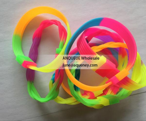 Hot selling custom silicone bracelet, rainbow colors silicone wristband, bracelets