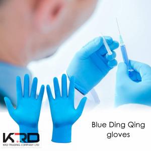 China Safety Hand Latex Gloves, Powder-free Medical Surgical Disposable Blue Rubber Mechanic Nitrile Gloves wholesale