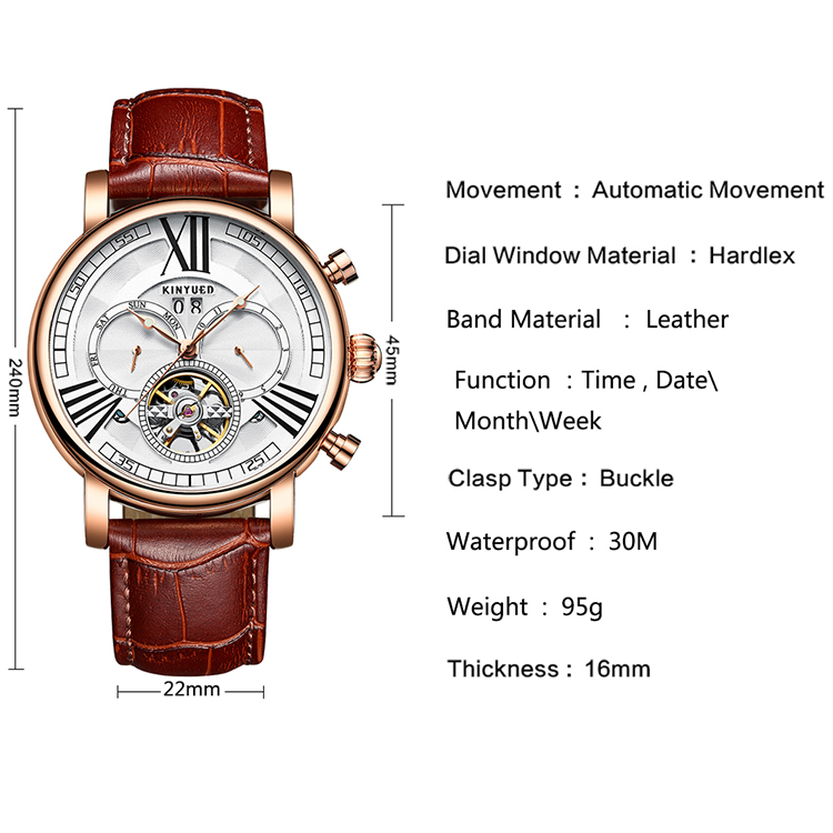 Luminous Hand Waterproof Mechanical Watch Accurate Travel Time