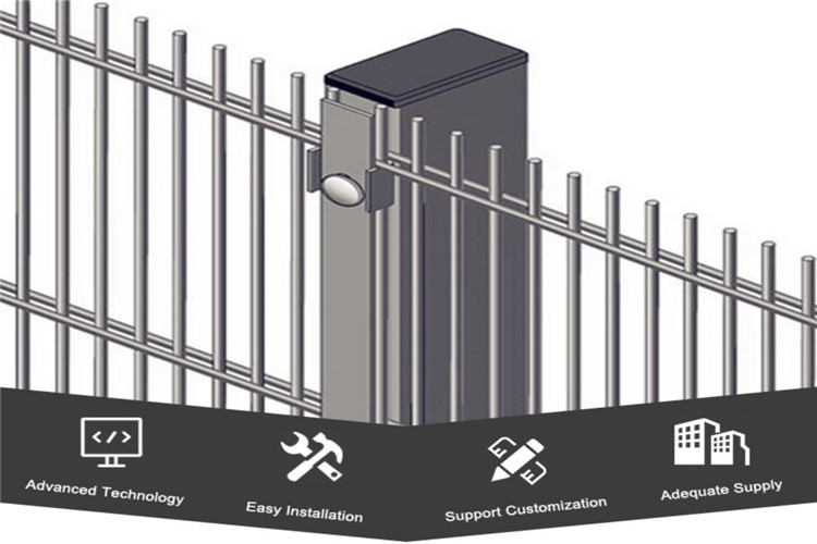 Horizontal Double Wire Welded Fence 868 Twin Wire Mesh Fencing