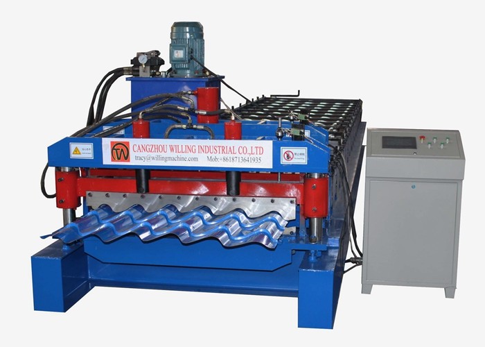 Outdoor Decorative Glazed Tile Roll Forming Machine 0.5-0.6mm Thickness
