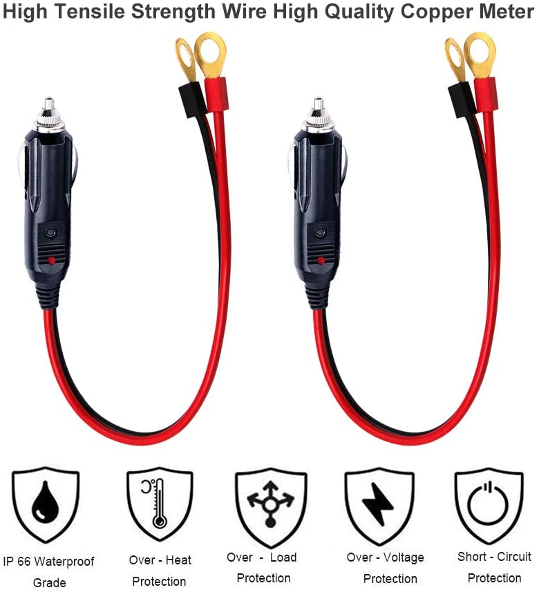 Customization 10A Custom Car Cigarette Lighter Aux Cable 2 Ports Charging