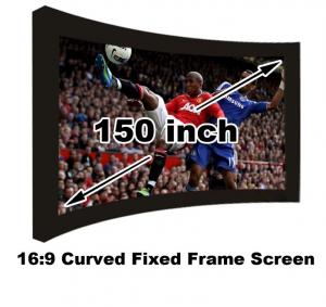 China On Sale Curved Fixed Frame 16:9 Projection Screen 150 Inch For 3D Home Cinema Theater on sale