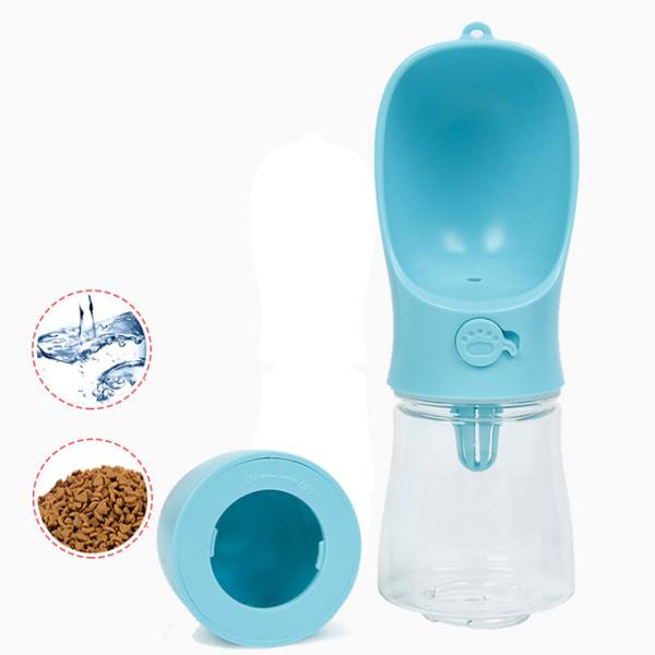 Insulated Dog Drinking Water Bottle 285ml Cat Dispenser Attached To Pet Bowl