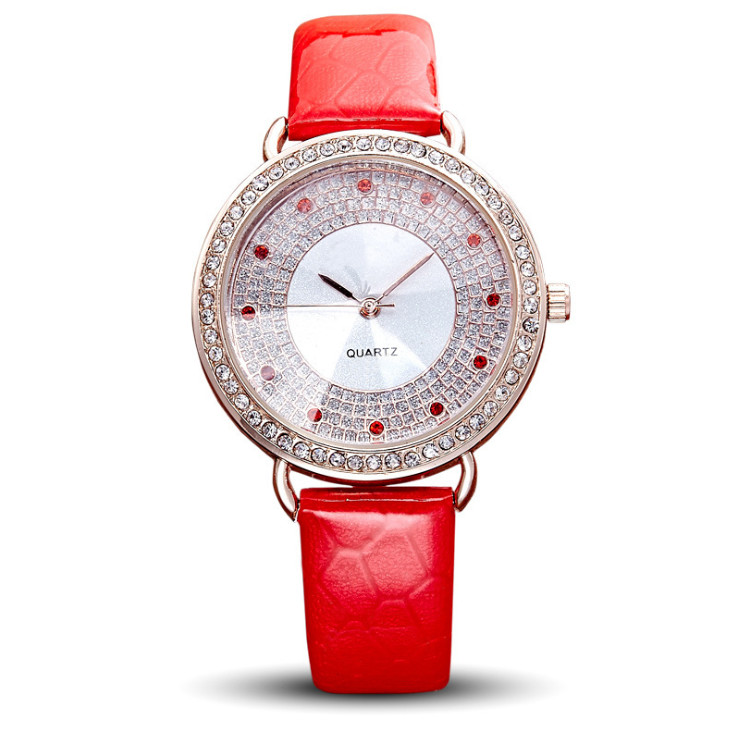 Luxury Ladies Leather Watches ,Stainless steel caseback Diamond Bezel and Dials Women Wrist Watches ,Jewelry watch