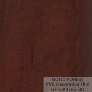 China ODM PVC Interior Film Blistering Decorative Wooden Grain Red Color wholesale