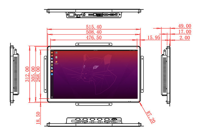 21.5-Inch Linux Touch Control Console for Digital Signage, Factory Dashboards, Transportation Hubs, and Exhibition Displays