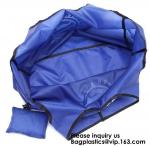 Printing Logo Polyester Handled Foldable Tote Bag With Snap Closure Foldable Bag