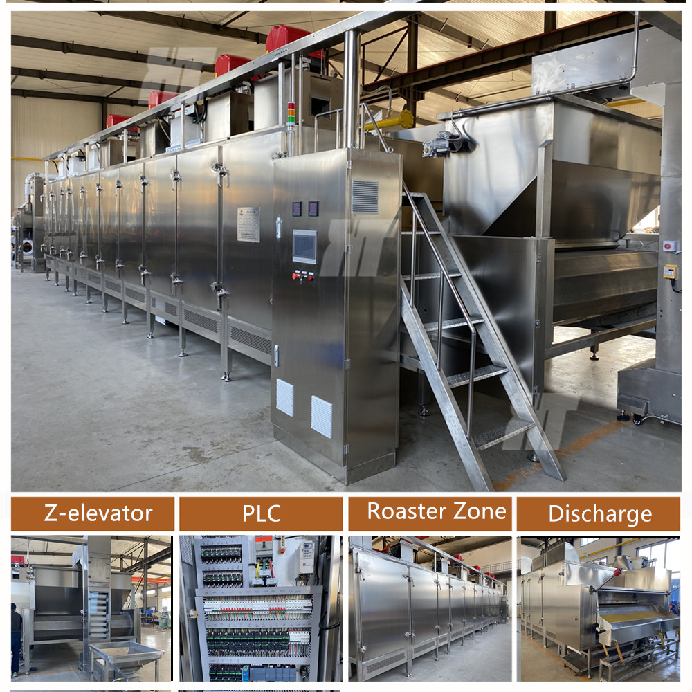 Gas Electric Nuts Roaster Machine SUS304 Walnuts Industrial Peanut Roasting Oven Iso