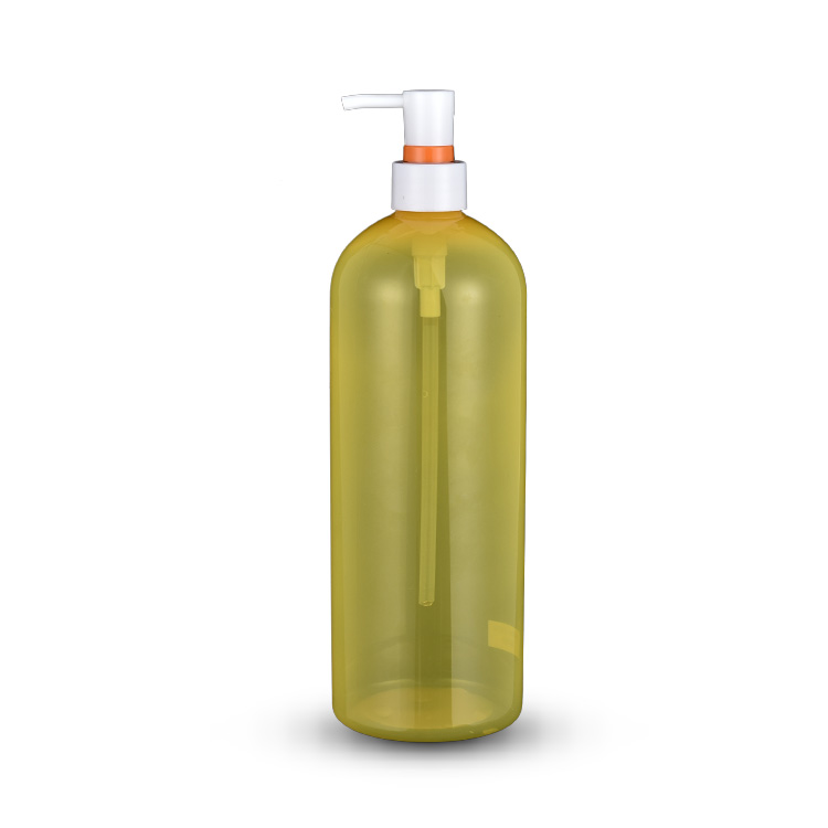 Leakproof 1L Shampoo Bottle Boston Round PET Foaming Bottle With Pump