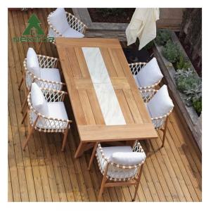 China Durable Simple Patio Furniture Garden Table And Chairs Teak Outdoor Dining Set wholesale