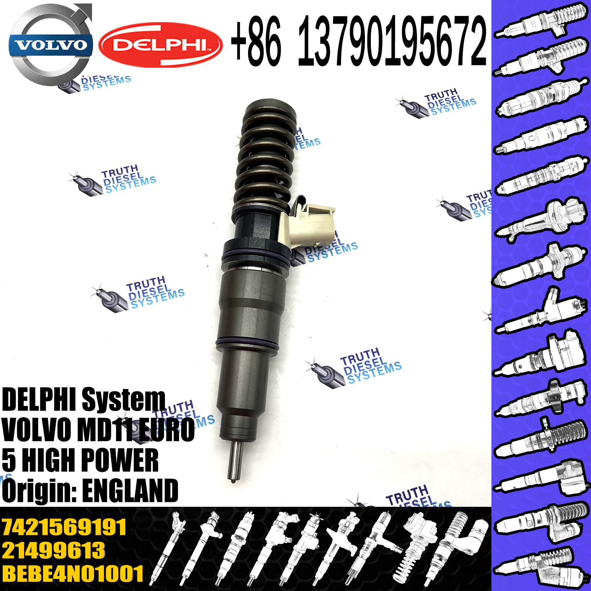 High quality diesel common rail injector BEBE4N01001 7421569191 For VOL MD11 EURO 5