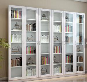 China Customized steel office furniture office glass door model Bookcase Display Cabinet wholesale