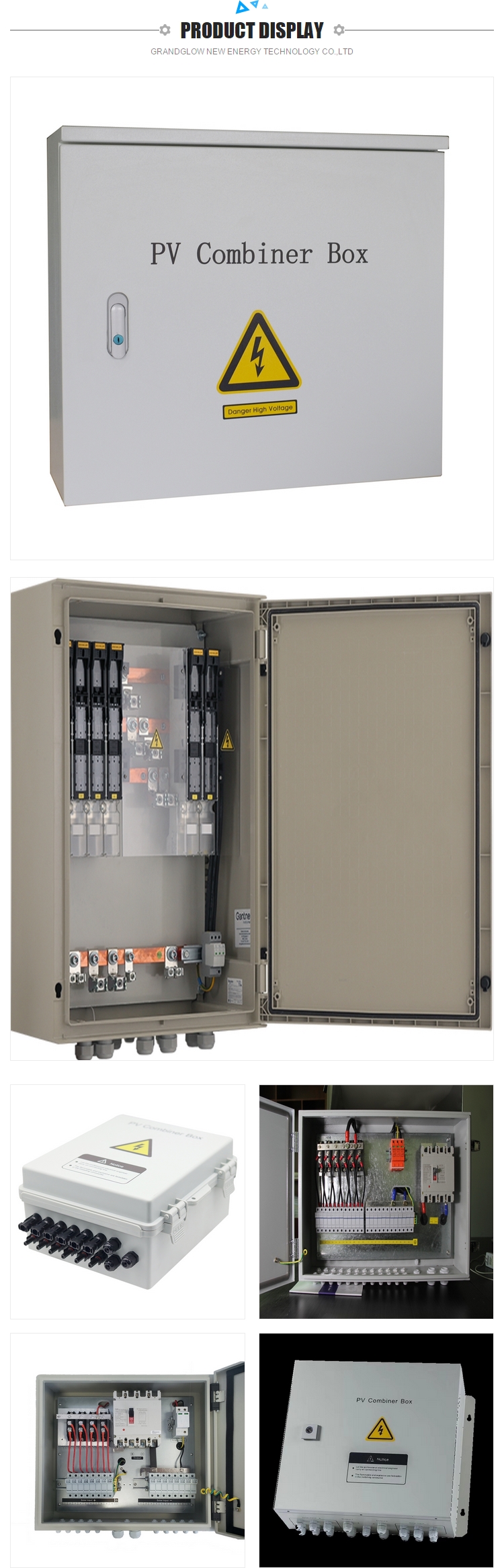 20 in 3out 500vac Qibu 1kw 2kw 3kw 5kw 10kw Input Pv Solar Panel Combiner Box with 63A DC Breaker