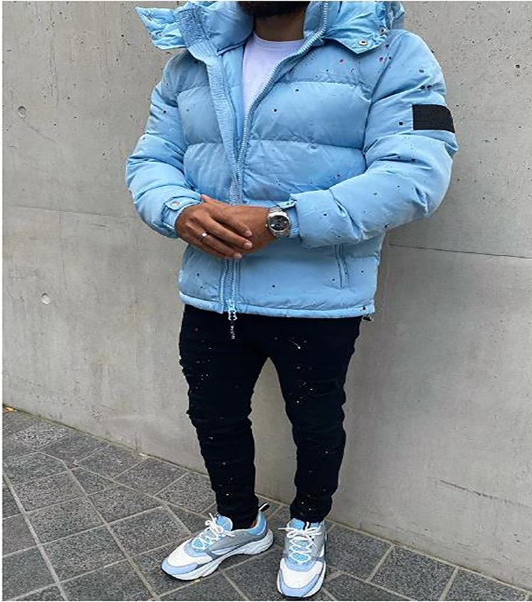 Custom Logo Men's Light Weight Bubble Coats Digital Print Outdoor Puffer Jacket