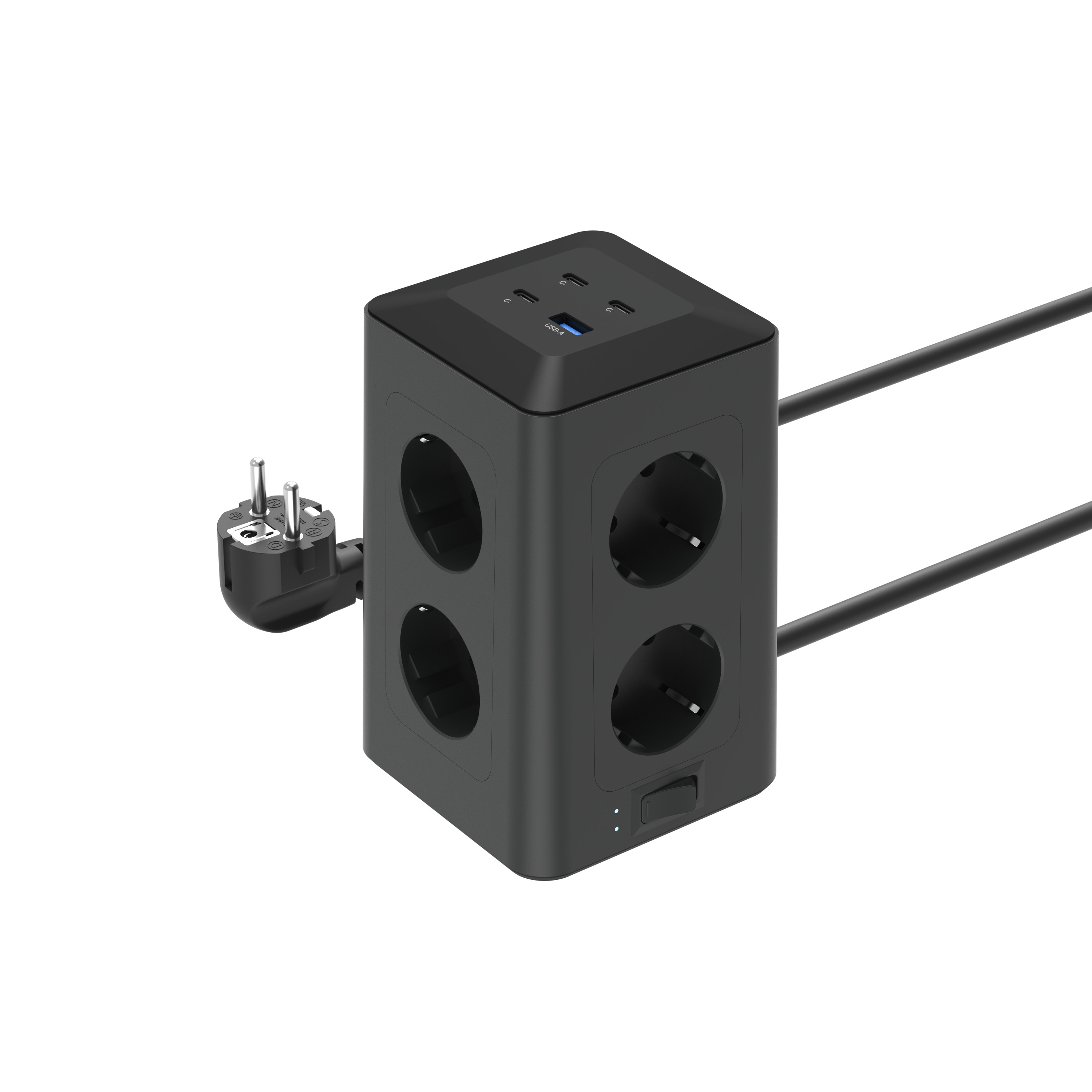 PD 45W Smart power strip with multiple USB Ports and CE Certificate